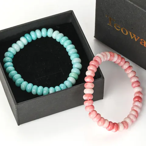 Natuurlijk Krakelkristal Armband Handgemaakte Rondelle Kralen Elastische Armband Voor Dames Heren Minimalistische Sieraden Cadeau