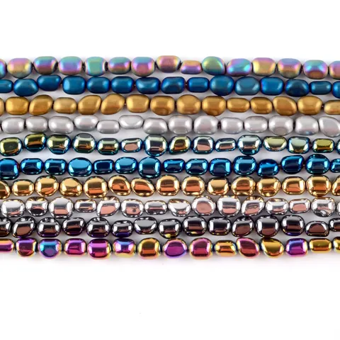Ovale Hematiet Losse Kralen Voor DIY Sieraden Maken Metaalachtig Gegalvaniseerde Streng Voor Handgemaakte Kettingen Armbanden Accessoires
