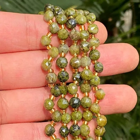 Cuentas de Cristal de Piedra Natural Redondas Facetadas en Forma de Gota para Hacer Joyas Pulseras Collares DIY Cuentas de Piedras Preciosas Sueltas