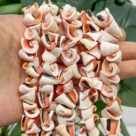 Natural Red Mouth Conch Shell Beads Spiral Shell Charms For DIY Jewelry Making Necklace Bracelet Hairpin Accessories