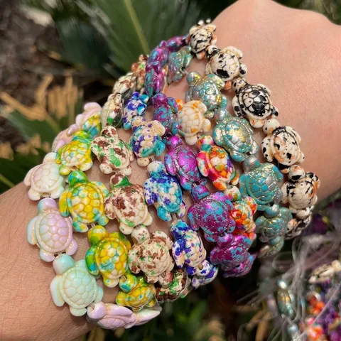 Synthetic Turquoise Sea Turtle Shape Loose Beads DIY Jewelry Making Accessories Bracelet Necklace Strands Mixed Colors