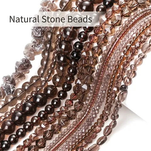 Cuentas Sueltas de Cuarzo Ahumado Natural Facetadas Irregulares Para Accesorios de Creación de Joyas DIY Collar Pulsera Artesanal Cuentas de Piedra