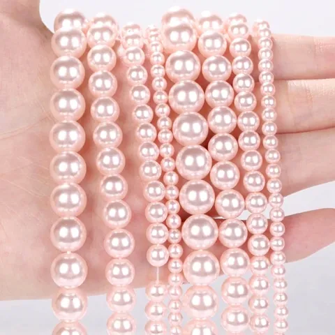 Round Shell Pearl Loose Beads For DIY Jewelry Making Pearlescent Shell Beads For Bracelet Necklace Accessories Colorful Fashion Beads