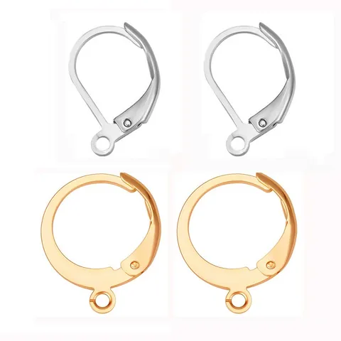 Monachelle per Orecchini in Ferro Minimaliste Fibbie per Orecchini Rotonde a D per Creazione di Gioielli DIY Donna Eleganti Accessori per Orecchini con Perle Artificiali