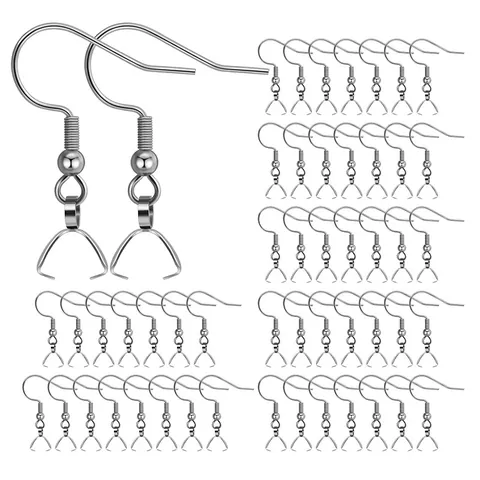 Durable Stainless Steel Earring Hooks With Pinch Bails Connector For DIY Pearl Jewelry Making Accessories Findings Women Gift