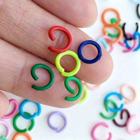 Handmade DIY Colorful Open Jump Rings Painted Iron Split Rings For Jewelry Making Keychain Connection Accessories