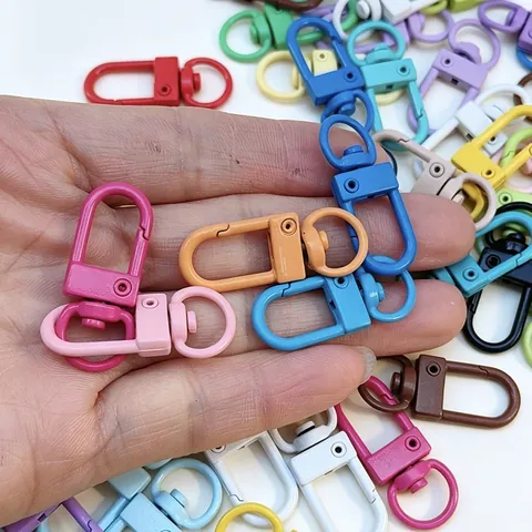 Fermoir Mousqueton Pivotant en Alliage de Zinc Coloré pour Fabrication de Bijoux DIY Crochet à Ressort en Métal Peint Accessoire Porte-clés