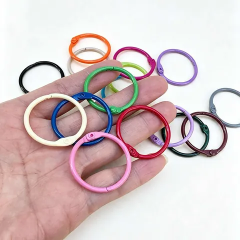 Candy Color Iron Binder Rings Baked Paint Loose Leaf Book Rings For DIY Jewelry Making Keychain Pendant Accessories