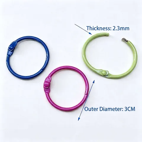 Candy Color Iron Binder Rings Baked Paint Loose Leaf Book Rings For DIY Jewelry Making Keychain Pendant Accessories