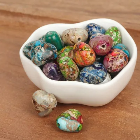 Heart Shape Imperial Jasper Stone Beads For DIY Jewelry Making Cross Hole Loose Beads For Bracelet Necklace Earrings Accessory
