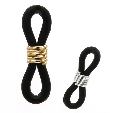 Connettore per Catena per Occhiali in Silicone Antiscivolo Estremità ad Anello in Gomma a Forma di 8 per Supporto per Occhiali Fai da Te