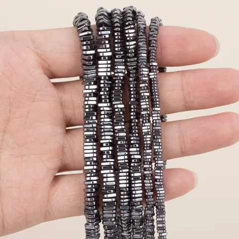 Natural Hematite Triangle Spacer Beads Metallic Black Loose Stone Beads For DIY Bracelet Necklace Making Jewelry Findings