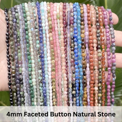 Faceted Rondelle Natural Stone Beads DIY Jewelry Accessories Round Spacer Gemstone For Handcrafted Necklace Bracelet Making