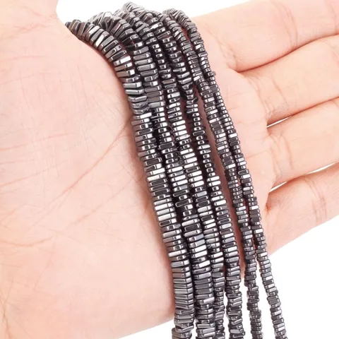 Natural Hematite Triangle Spacer Beads Metallic Black Loose Stone Beads For DIY Bracelet Necklace Making Jewelry Findings