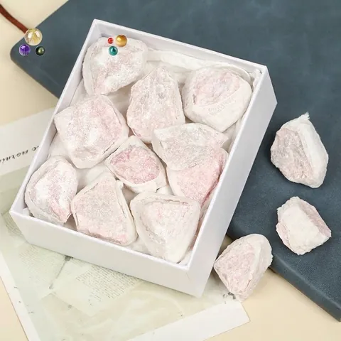 Natural Pink Opal Raw Stone Mineral Specimen Pink Talc Healing Crystal Decor Small Ornament For Home Desk Decoration Gift