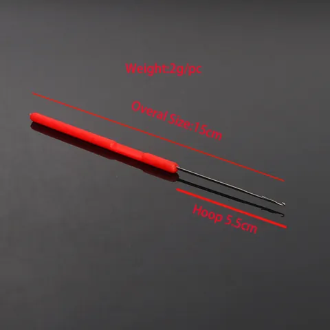 Crochet en Acier Inoxydable Avec Poignée en Plastique Rouge Aiguille à Tricoter à Tête Unique pour Tissage de Chandails DIY