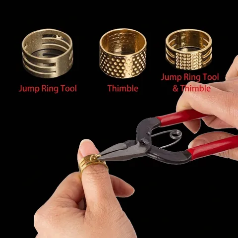 Gold Alloy Sewing Thimble Finger Protector And Jewelry Jump Ring Opener Tool For DIY Hand Crafting Sewing Accessories