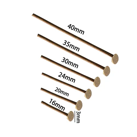 DIY Handcrafted Beading Material Metal Accessories T Pins Head Pins For Jewelry Making Earrings Necklace Pendant Connection Jewelry Findings