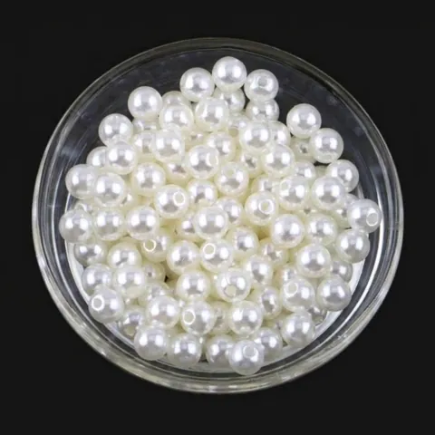 Artificial Pearl Round Beads For Jewelry Making Through Hole White DIY Bracelet Necklace Accessories