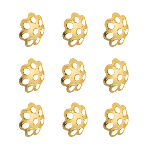 Copper 18K Gold Silver Plated Daisy Flower Bead Cap Hollow Star Spacer Jewelry Finding DIY Bracelet Accessory