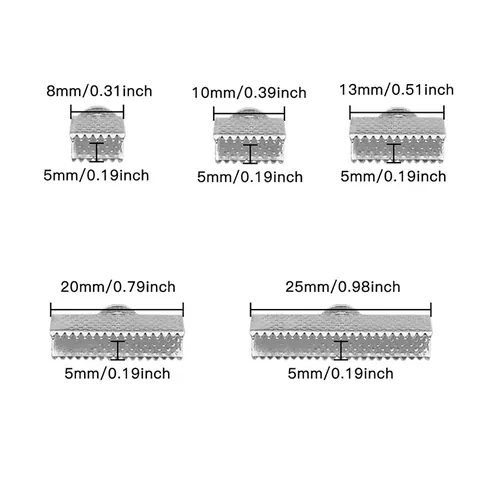 Iron Ribbon Crimp Ends For DIY Jewelry Making Necklace Bracelet Tail Chain Connection Ribbon Clamp Jewelry Finishing Clasp