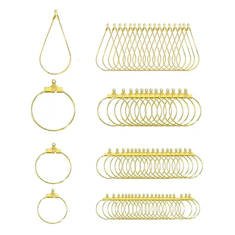 Metal Round Teardrop Earring Hoops DIY Jewelry Making Findings Electroplated Circle Waterdrop Earring Making Material
