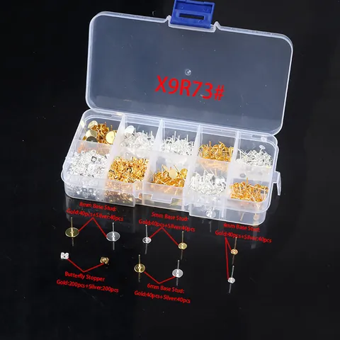 DIY Earring Finding Kit Iron Electroplated Jump Rings Earring Hooks Jewelry Making Assortment With Storage Box Kit