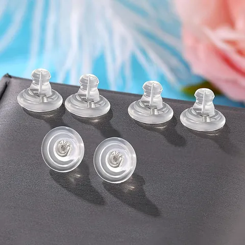 Silikon Ohrstecker-Rücken Nur Ohne Kette Scheibenförmige Transparente Ohrringstopper DIY Schmuckherstellung Stützteile