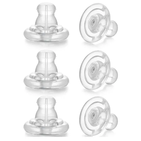Silikon Ohrstecker-Rücken Nur Ohne Kette Scheibenförmige Transparente Ohrringstopper DIY Schmuckherstellung Stützteile