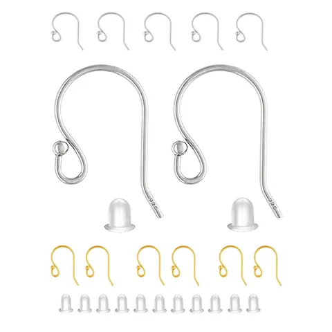 French Earring Hooks Beaded Copper Earwires For DIY Jewelry Making Findings 925 Silver Plated Gold Plated Earring Hooks Accessories