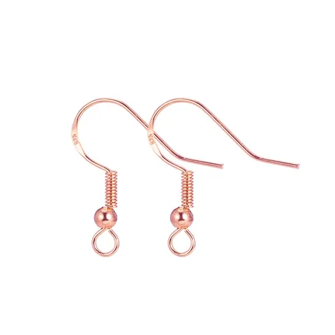 French Earring Hooks For DIY Jewelry Making 18K Gold Silver Plated Copper Ear Wires Ball Coil Design Findings Components