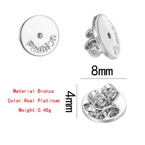 Large Round Earring Backs Copper Gold Platinum Plated Butterfly Ear Nut Backings For Stud Earrings DIY Jewelry Findings Accessory