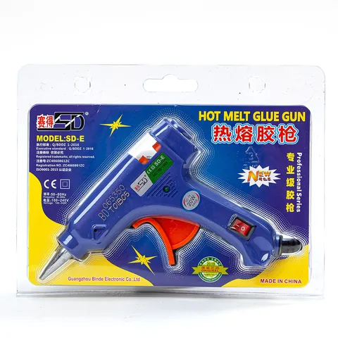 Professional 20W Hot Melt Glue Gun With Power Switch Blue Electric Mini Heating Tool For DIY Jewelry Making Arts Crafts 7mm Glue Sticks
