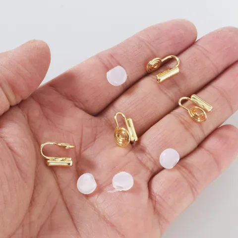 Convertitore per Orecchini a Clip a Spirale per Donna Senza Foro Rame Placcato Oro Argento Accessori per Gioielli Fai-da-te