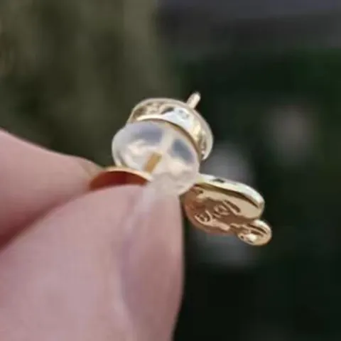 Heart Silicone Earring Backs 18K Gold Plated Copper DIY Earring Findings With Loop Love Engraved Earring Stoppers Jewelry Making