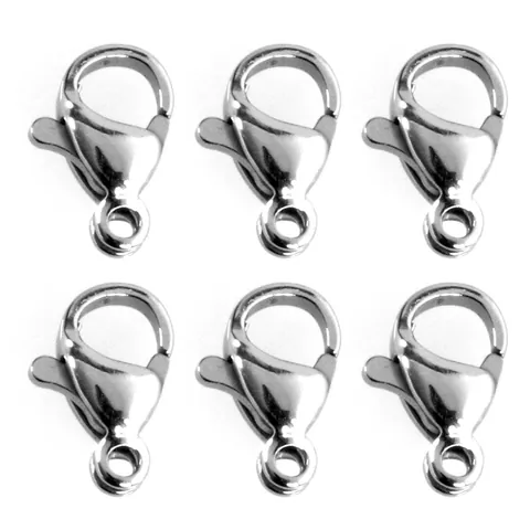 304L Stainless Steel Lobster Clasps Jewelry Connectors For DIY Necklace Bracelet Handmade Findings Polished Silver Clasps