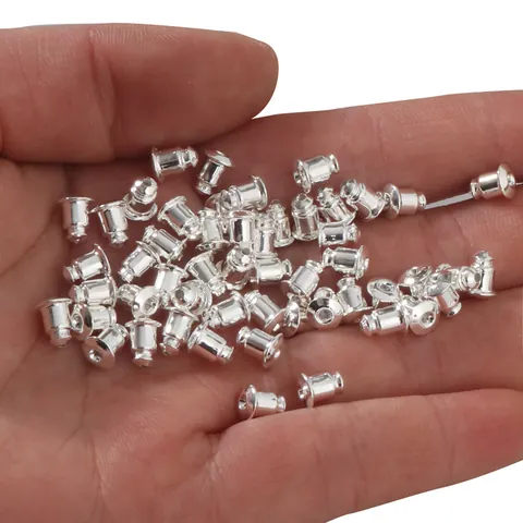 Kupfer Kugel Ohrringrücken 18K Gold Silber Beschichtet Ohrring Stopper DIY Schmuckzubehör Für Ohrringe Damen Schmuck