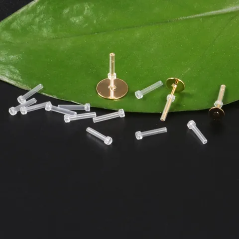 Accessoires Création Bijoux DIY Manchons de Protection pour Tiges de Boucles d'Oreilles en PC Transparents Anti-Allergie pour Oreilles Sensibles