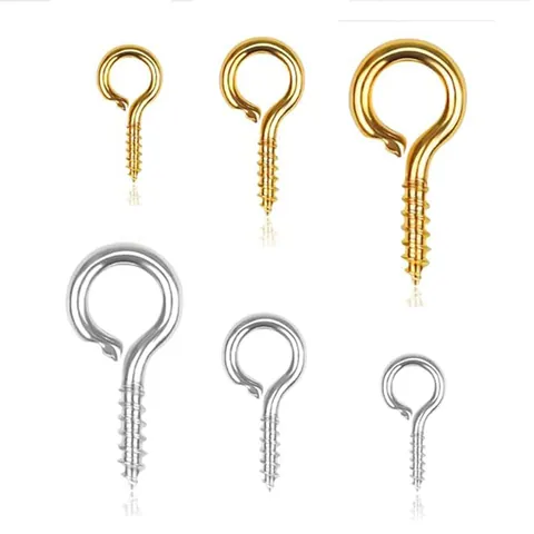 Iron Metal Eye Pins Round Head Screw Hooks DIY Jewelry Making Findings Small Eye Bolts For Pendant Connection Accessories