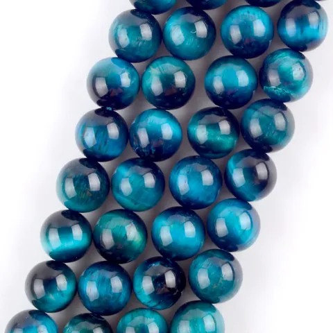 Natural Royal Blue Tiger's Eye Round Loose Beads Polished Gemstone Beads For DIY Jewelry Making Bracelet Necklace Components