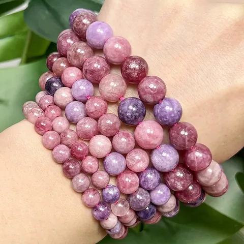 A+ Grade Colorful Natural Angel Stone Round Loose Beads 6mm 8mm 10mm Polished Stone Beads For DIY Jewelry Making Accessories