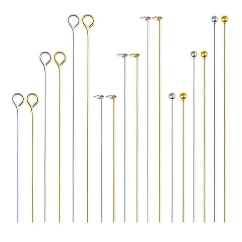Copper Gold Silver Plated Eye Pins Head Pins Ball Pins For Jewelry Making DIY Handmade Earrings Beading Accessories Findings