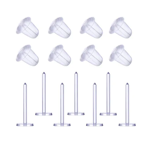 Transparent Plastic Earring Posts And Backs Set For DIY Jewelry Making Hypoallergenic Clear Stud Earring Findings Accessory
