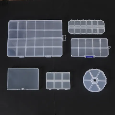 Transparent Plastic Jewelry Storage Box Multi-Grid Removable Grid Organizer Case For Beads Fishing Gear Component Tool Case