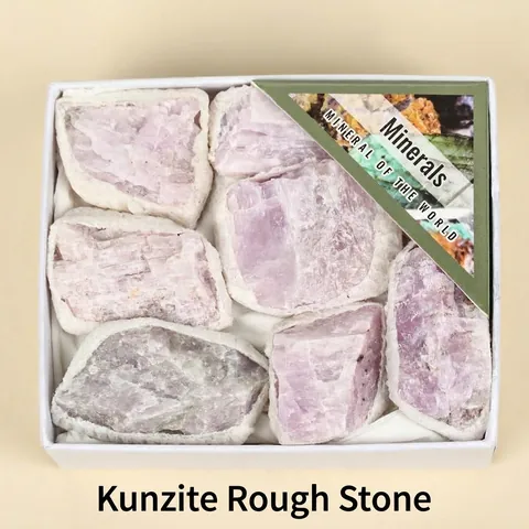 Natural Purple Kunzite Raw Stones Gift Box Healing Crystals Mineral Specimens For Aroma Diffuser Home Decor Meditation Ornament
