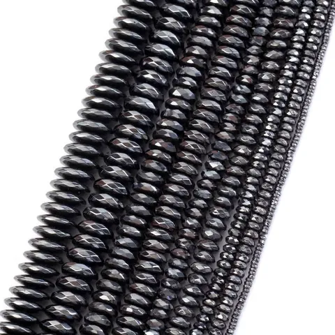 Gefacetteerde Platte Hematiet Kralen Abacus Spacer Kralen Voor DIY Armband Ketting Sieraden Maken Gegalvaniseerde Steen Kralen