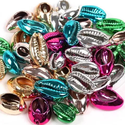 Natural Cowrie Shell Beads Electroplated Metallic Finish Loose Beads For DIY Necklace Bracelet Jewelry Making Bohemian Accessories