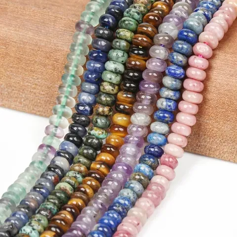 Naturstein Kristall Achat Abakus Perlen Scheiben Spacer Lose Perlen Für Handgemachte DIY Schmuckherstellung Armband Halskette Großhandel