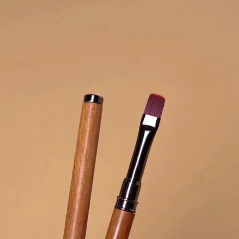 Pennello per Nail Art a Doppia Punta Manico in Sandalo Penna Gel UV Professionale Con Magnete Occhio di Gatto e Cappuccio
