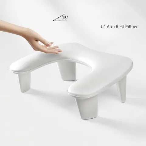 Professional Manicure Arm Rest Pillow Ergonomic 15 Degree Tilt PU Leather Both Hands Nail Hand Rest For Nail Salon Home